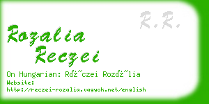 rozalia reczei business card